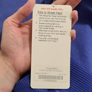 NWT LULULEMON SIZE 6 EBB TO STREET PANTS